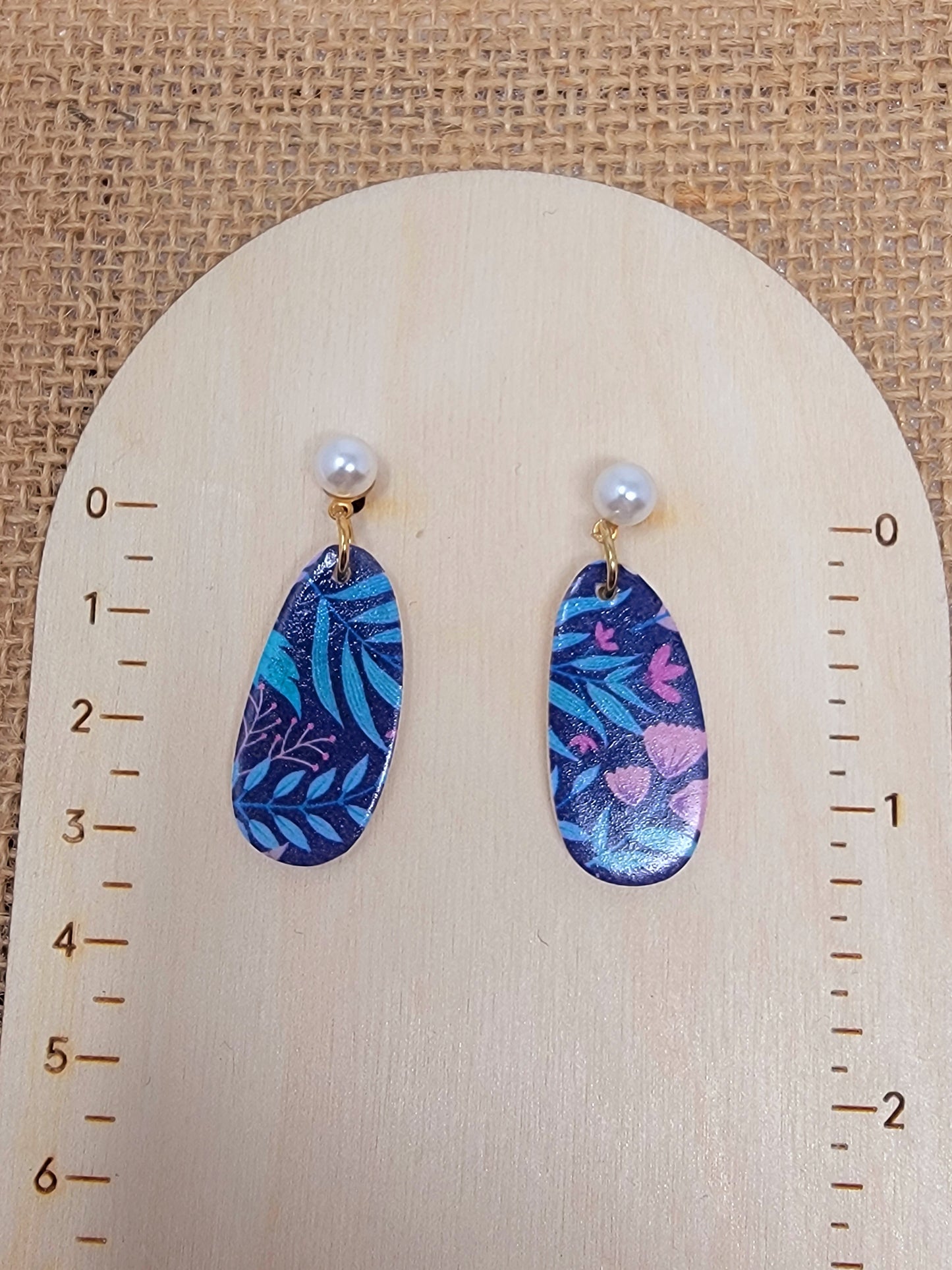 Pearl top floral dangles