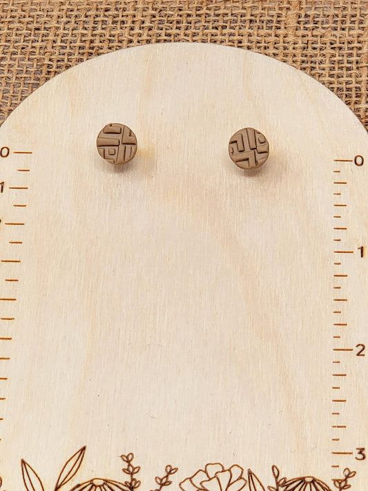 Tan textured mini studs