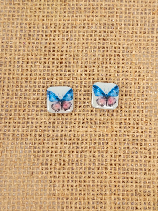 Watercolor butterfly studs