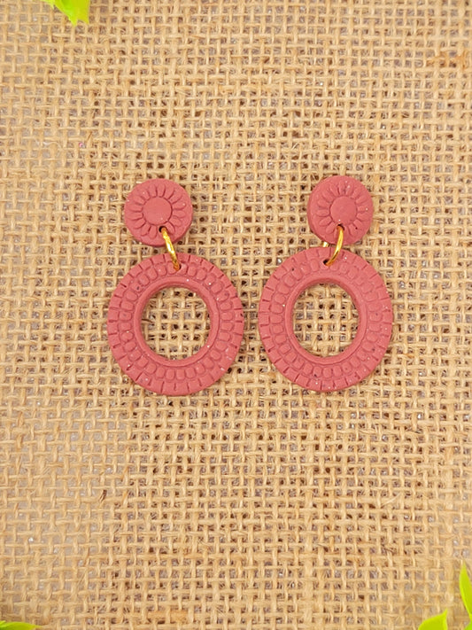 Dark speckled coral textured dangles