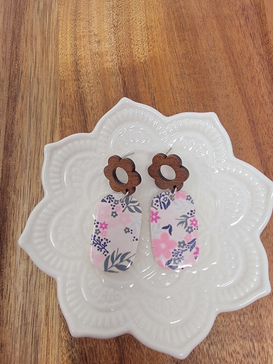 Floral dangles wood top