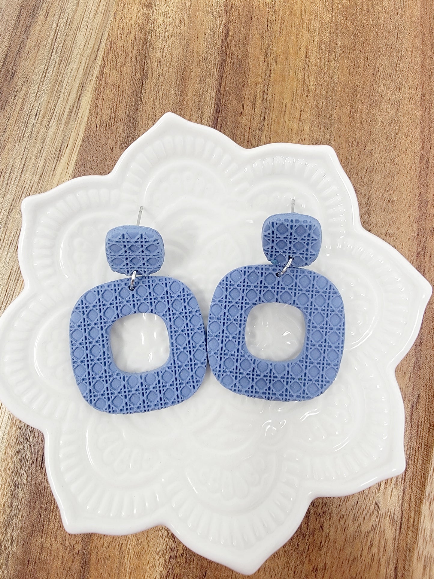 Textured blue dangles