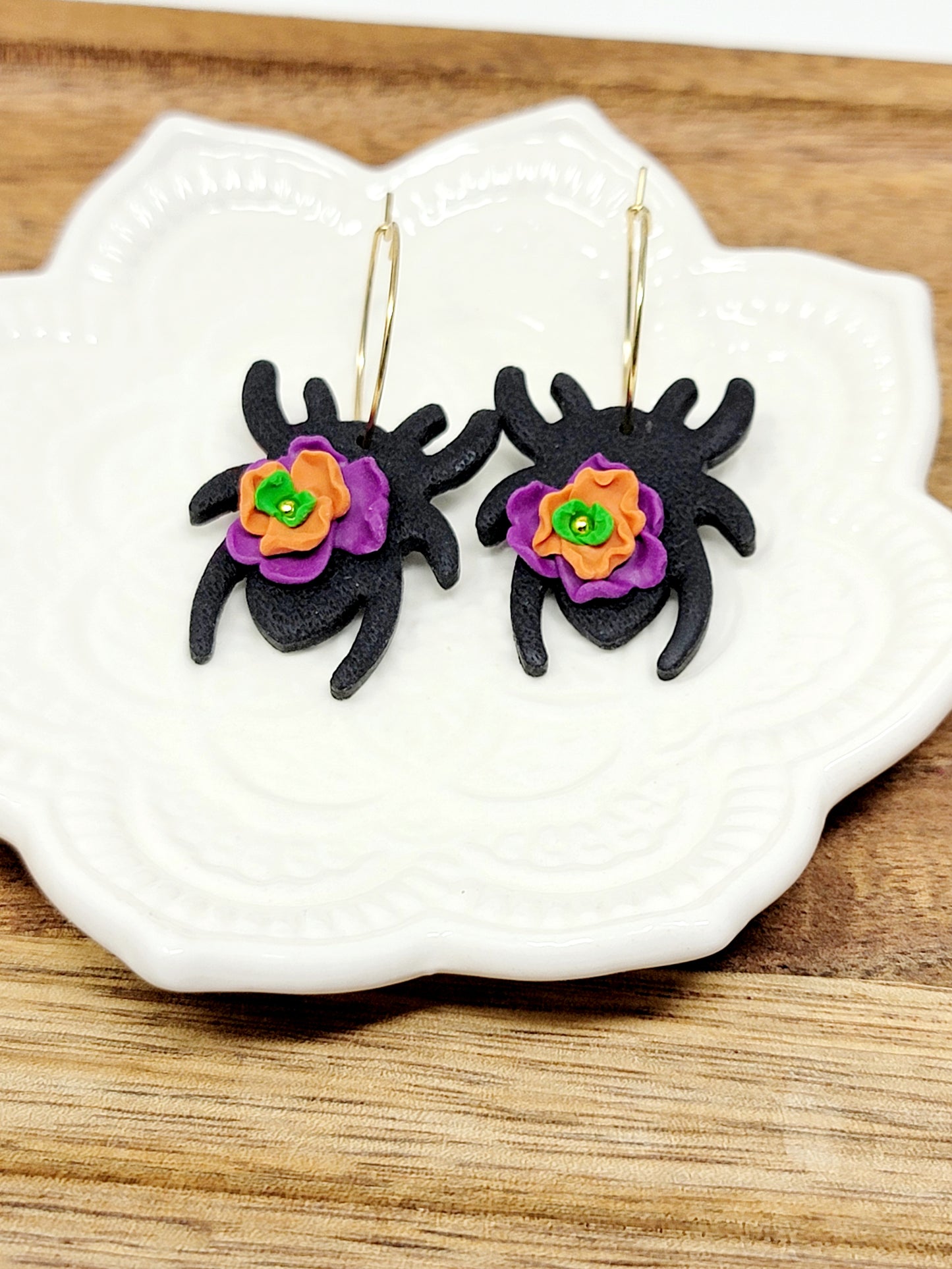 Floral spider hoops