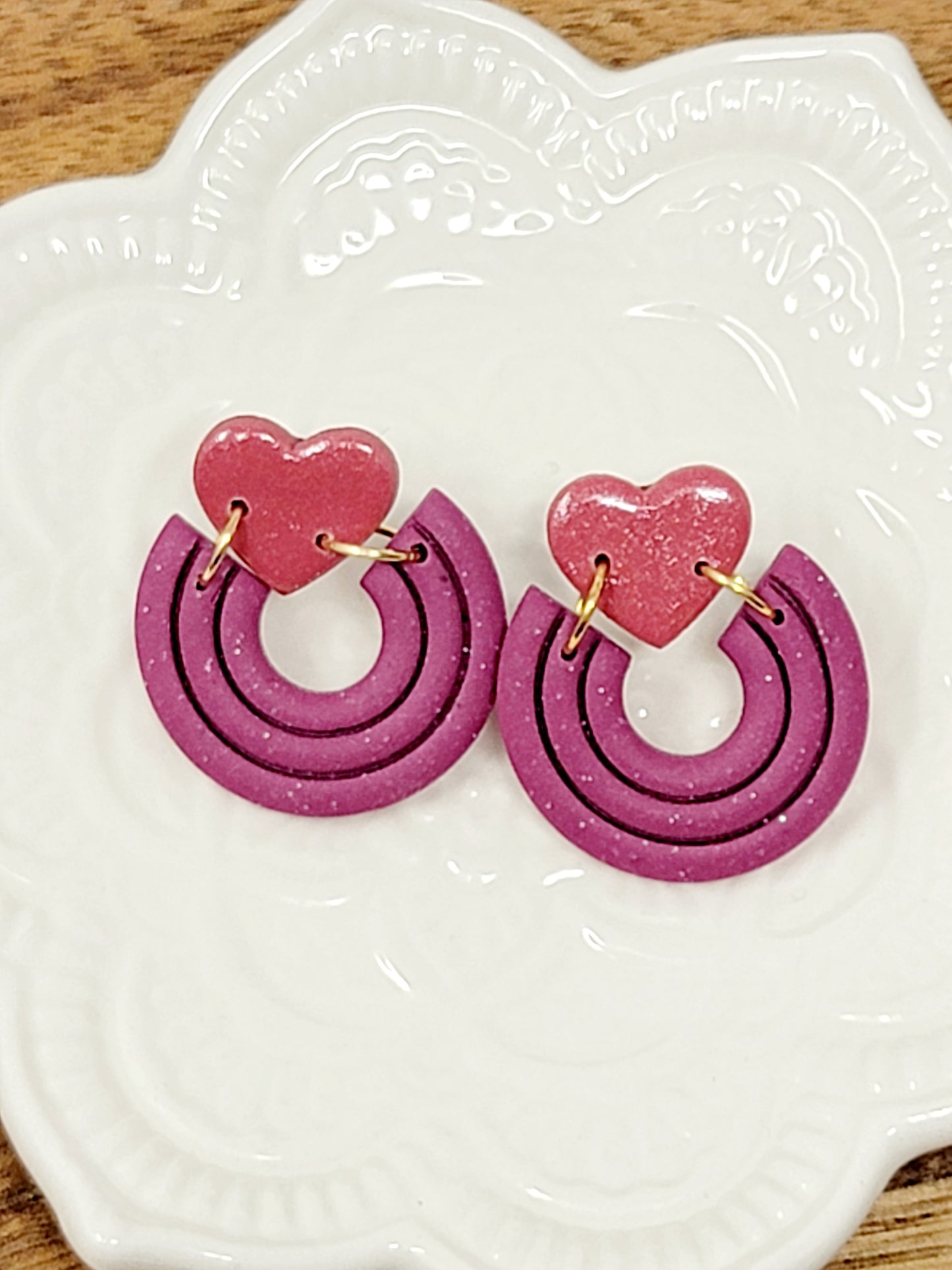 Pink heart dangles