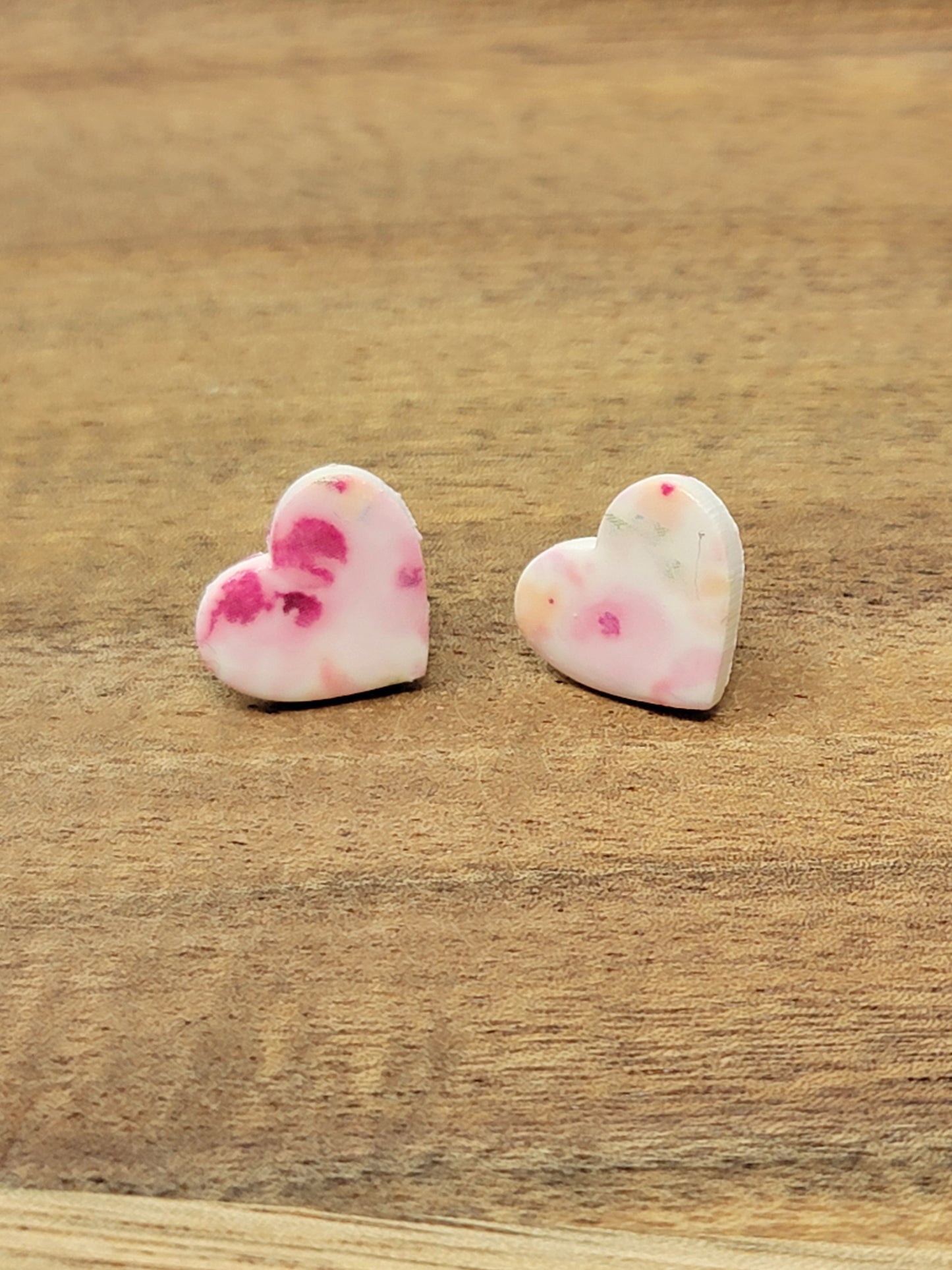 Floral heart studs