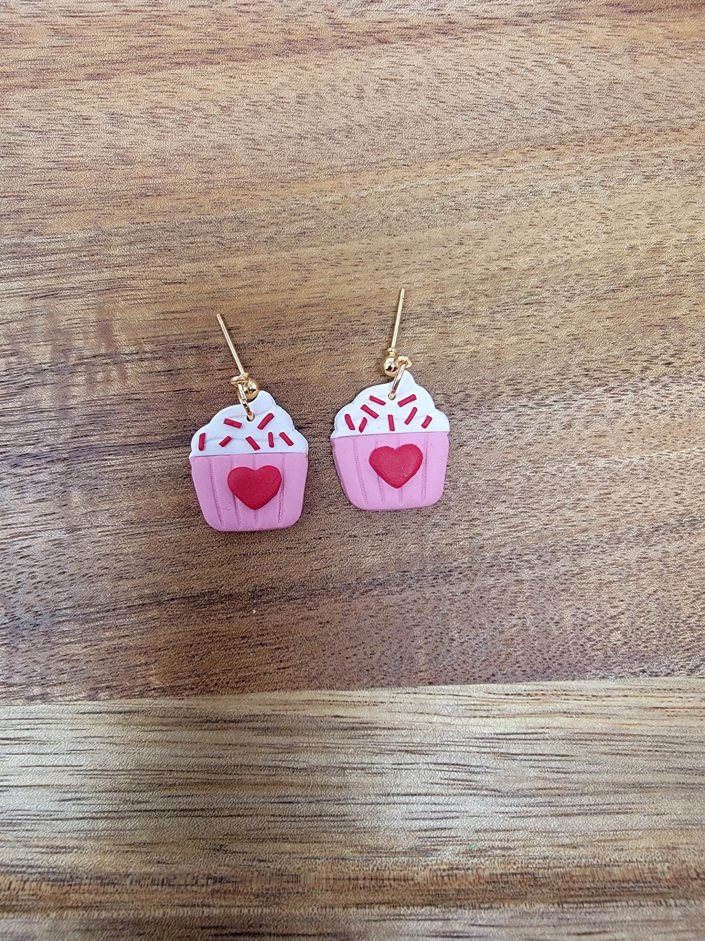 Valentine's Day sprinkle cupcake dangles