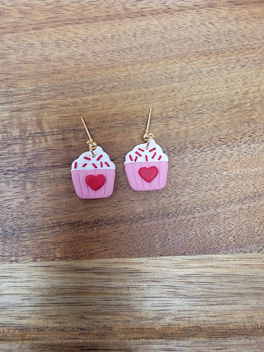 Valentine's Day sprinkle cupcake dangles