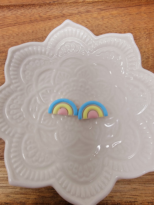 Marshmallow rainbow studs