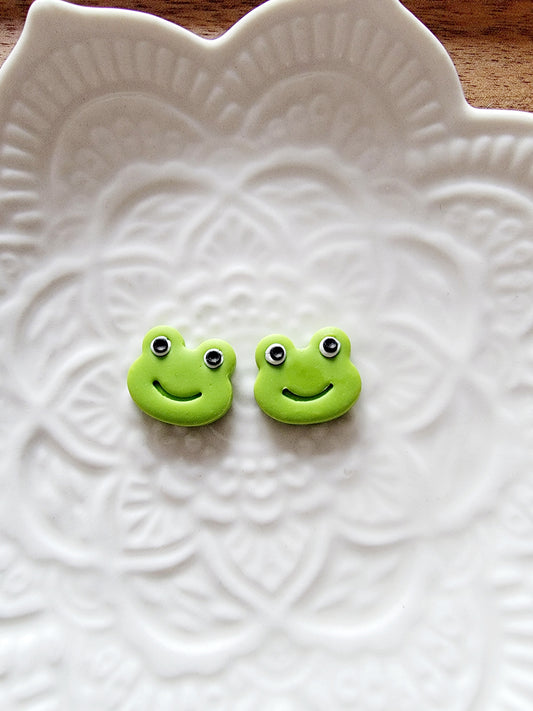 Light green froggy studs