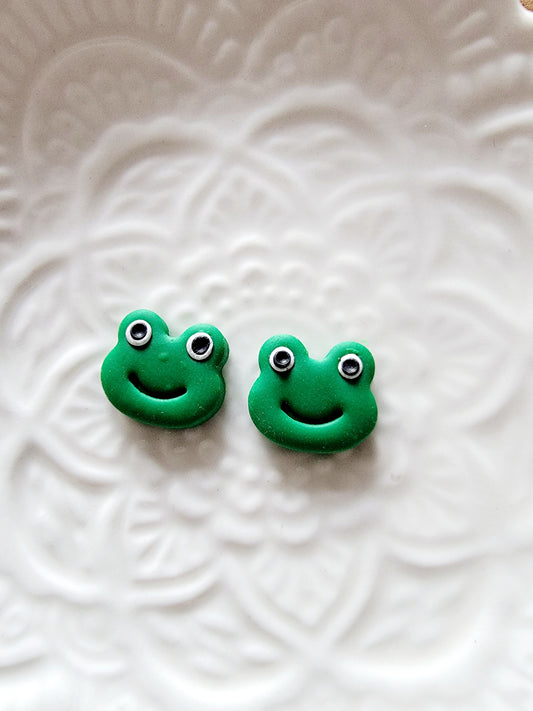 Dark green froggy studs