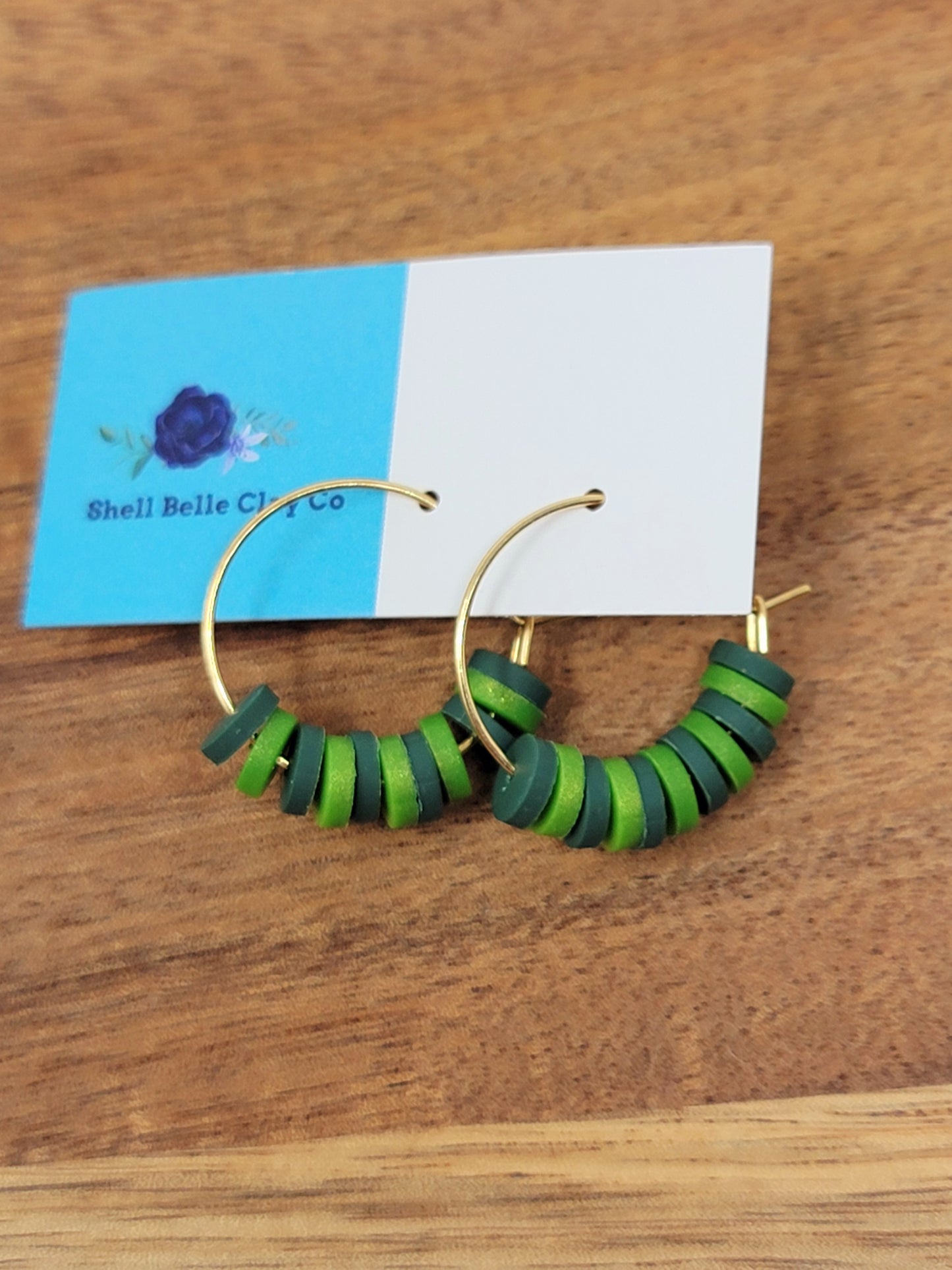 2 tone green hoops
