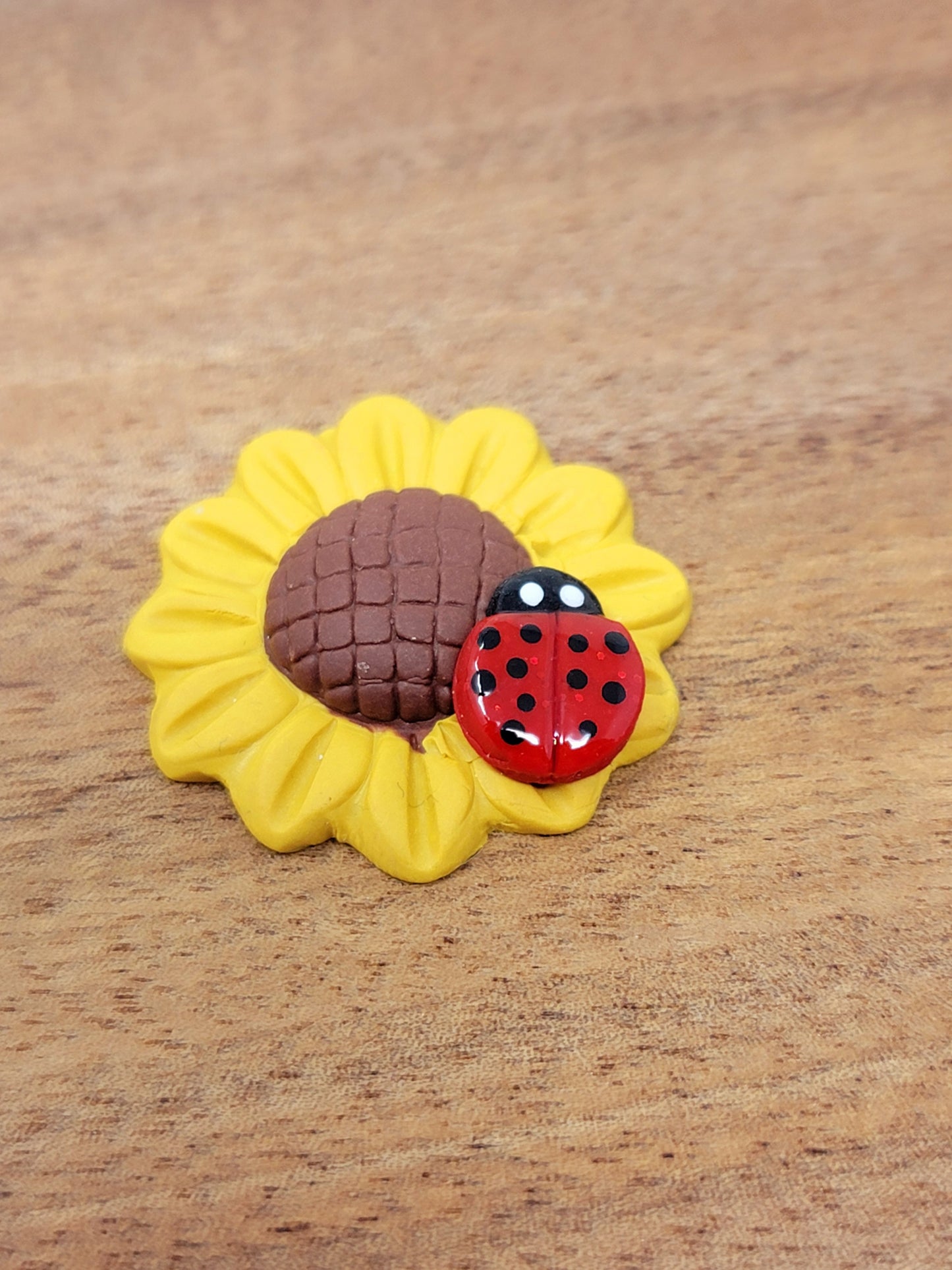Sunflower with lady bug magnet