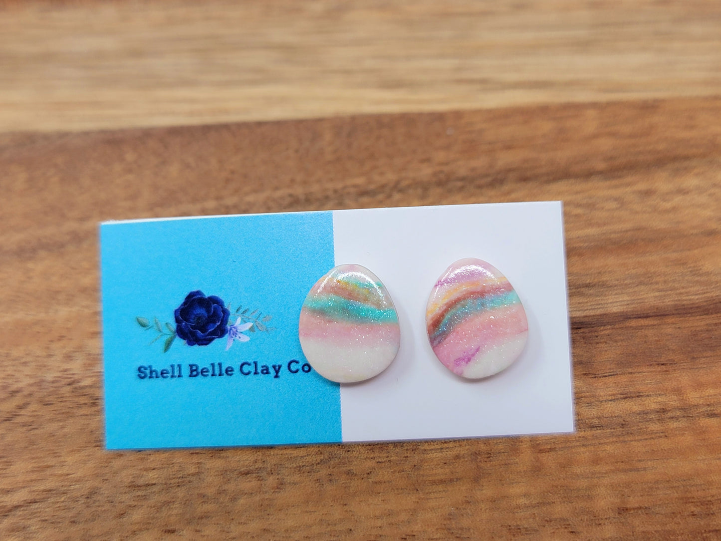Multi colored easter egg studs