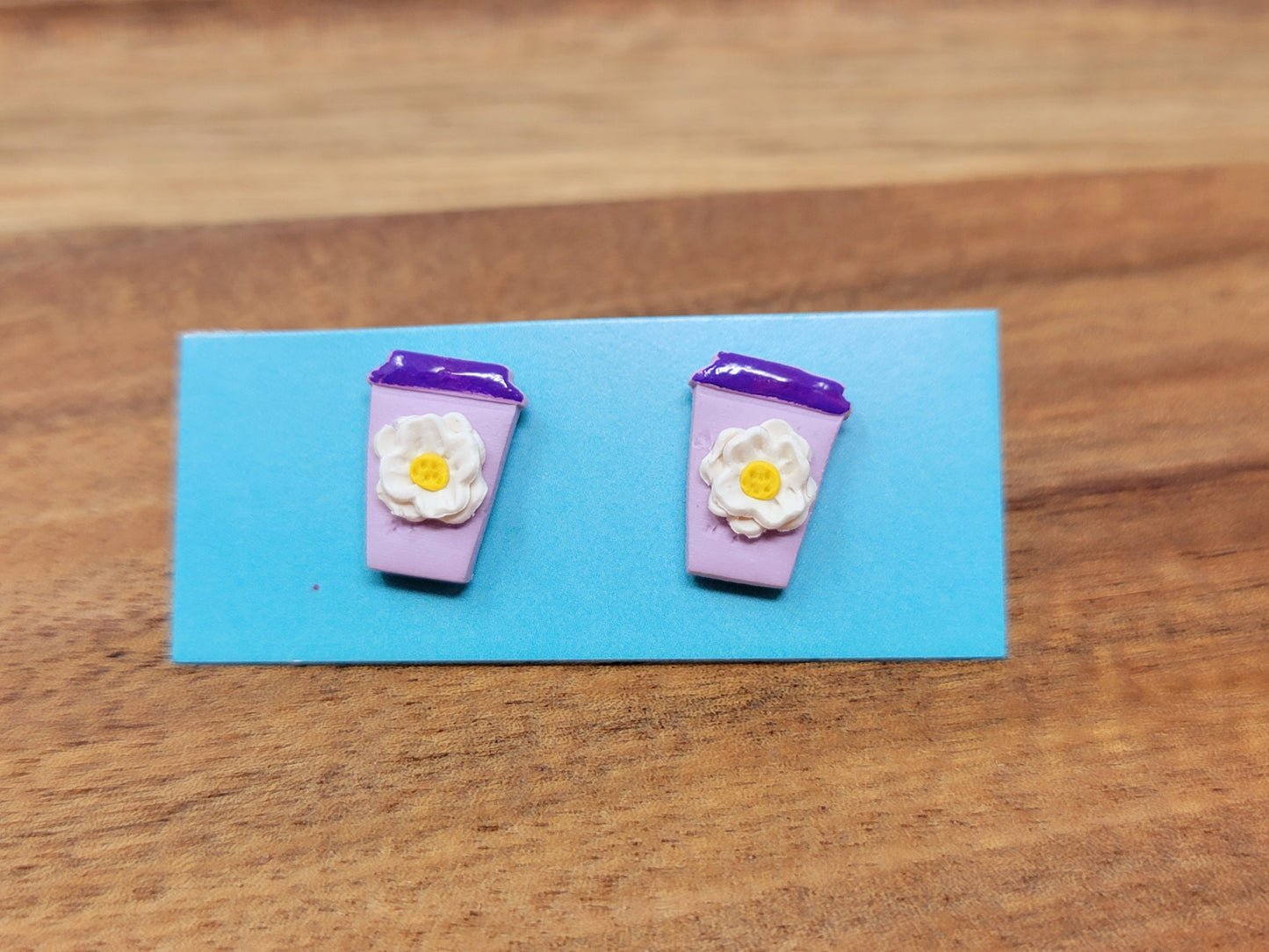 Spring flower coffee cup studs
