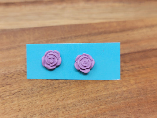 Purple rose studs