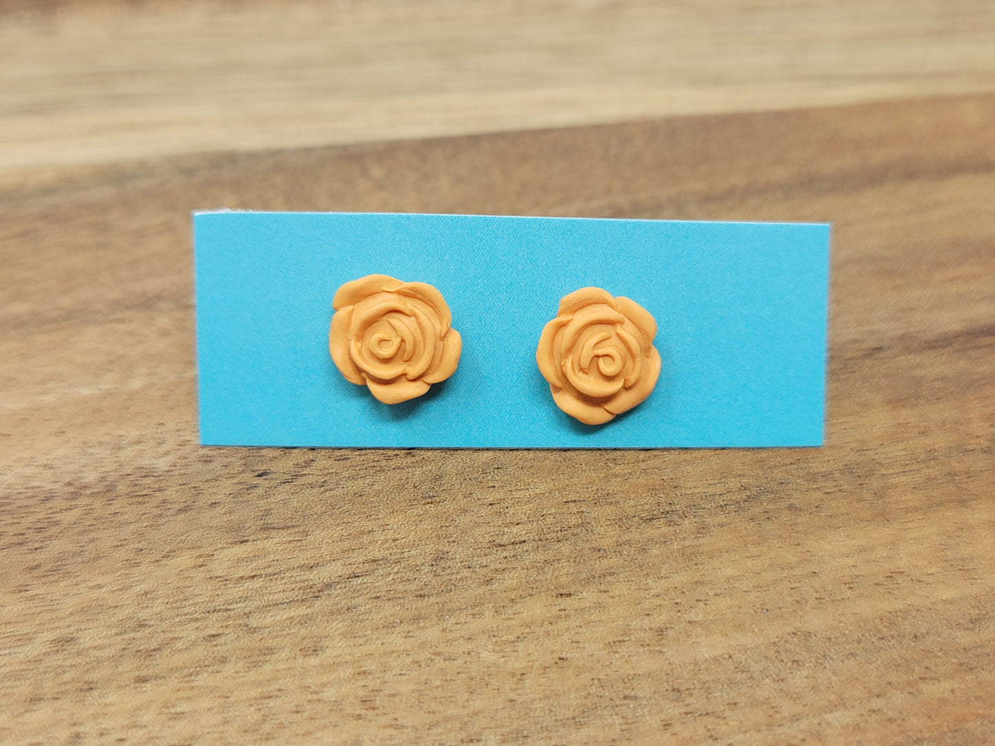 Orange rose studs