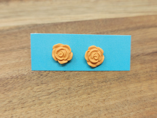 Orange rose studs