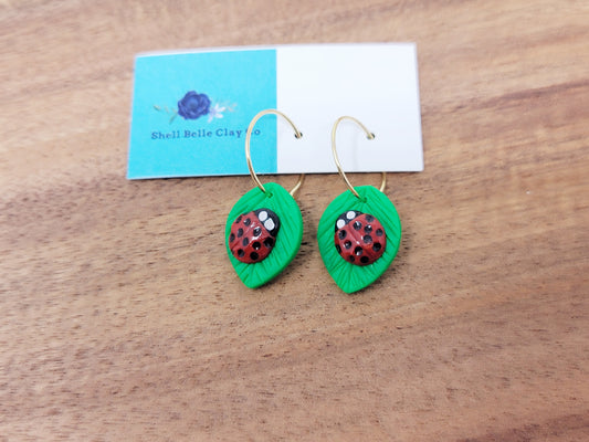 Ladybug on a leaf hoops