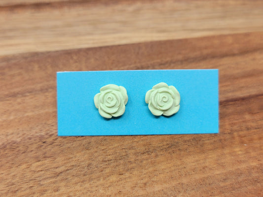 Light mint green rose studs