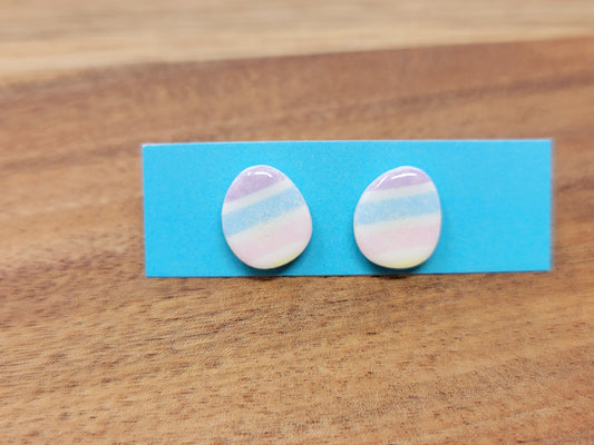 Pastel striped easter egg studs