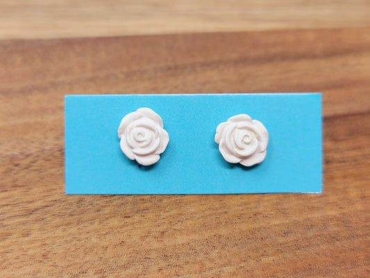 White rose studs