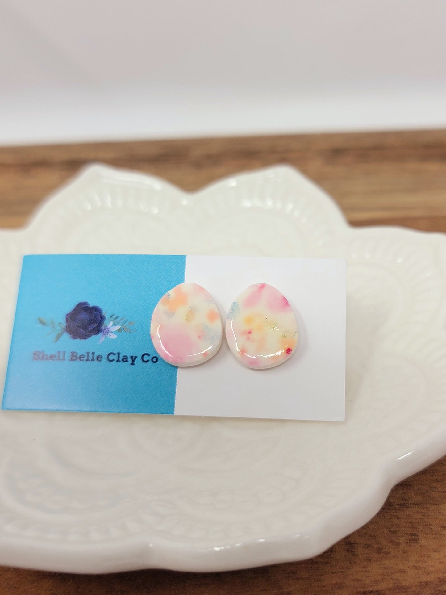 Floral easter egg studs