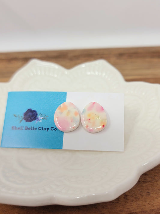 Floral easter egg studs