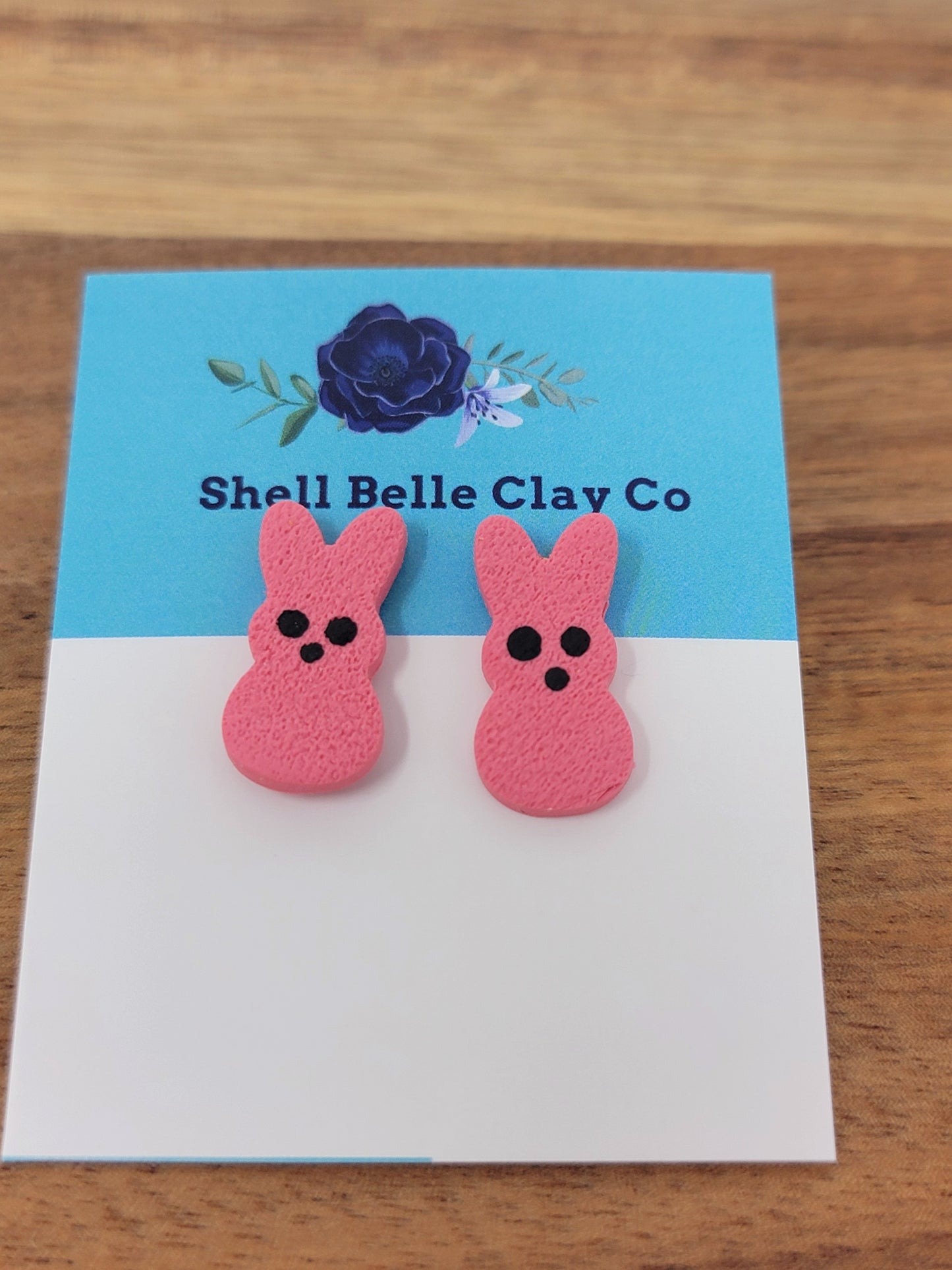 Pink peeps studs