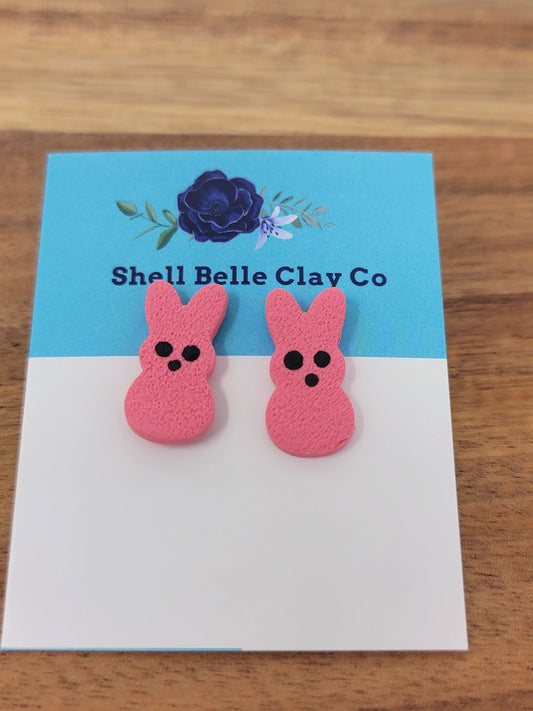 Pink peeps studs