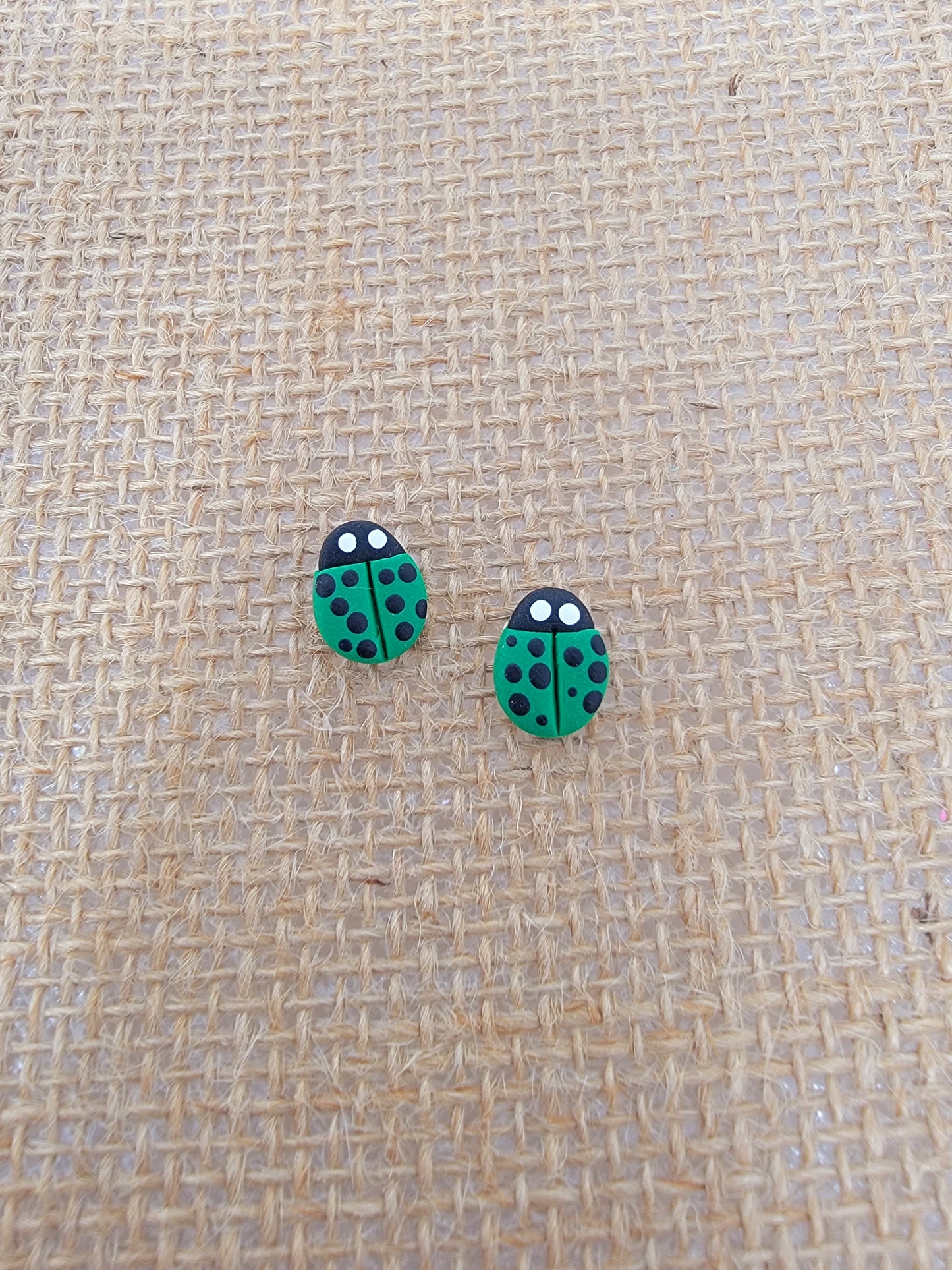 Green lady bug studs