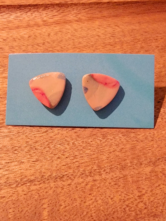 Watercolor floral studs