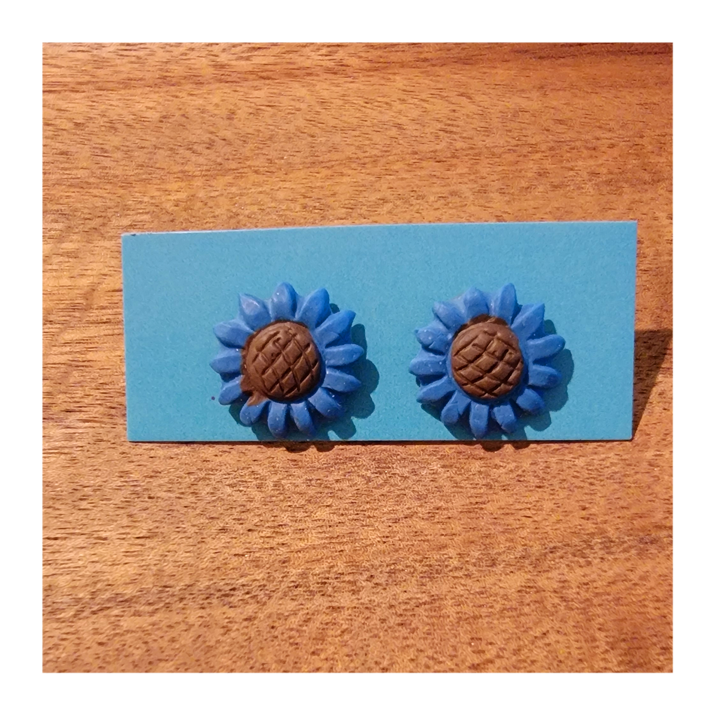 Blue flower studs