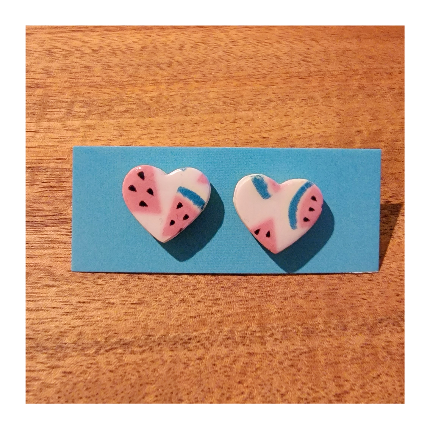 Heart shape watermelon studs