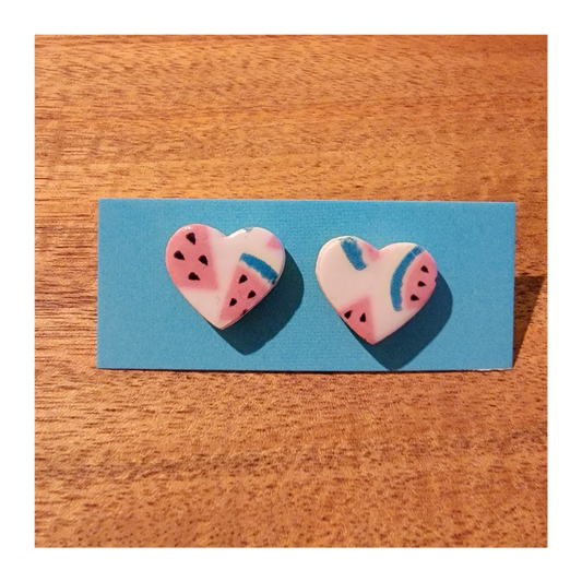 Heart shape watermelon studs