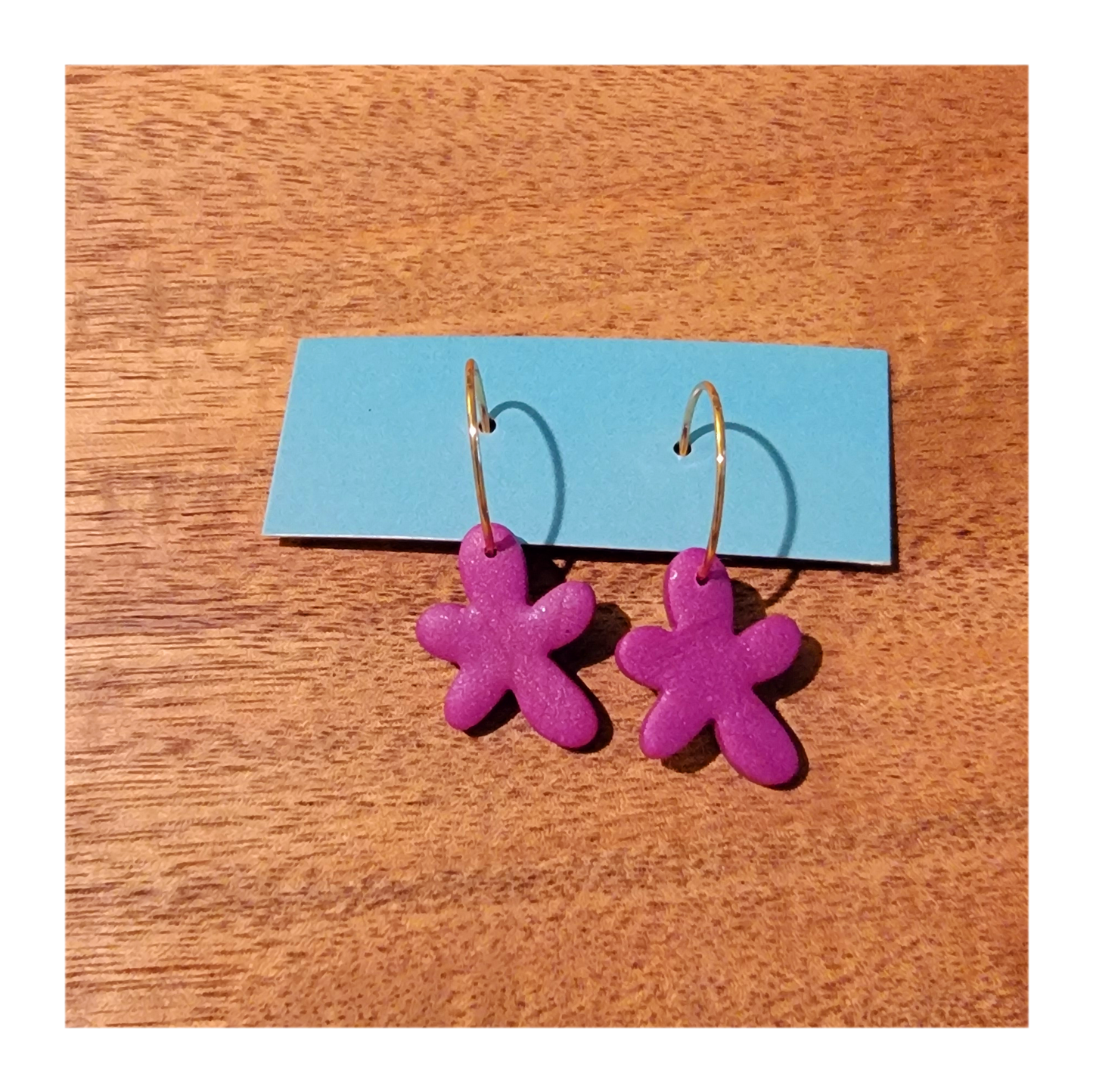 Purple abstract shape hoops