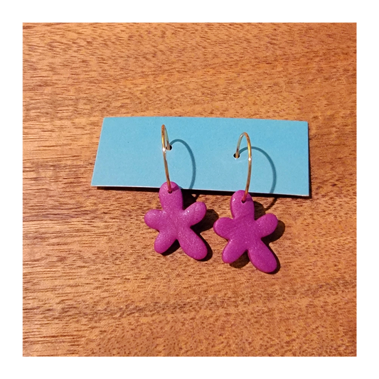 Purple abstract shape hoops