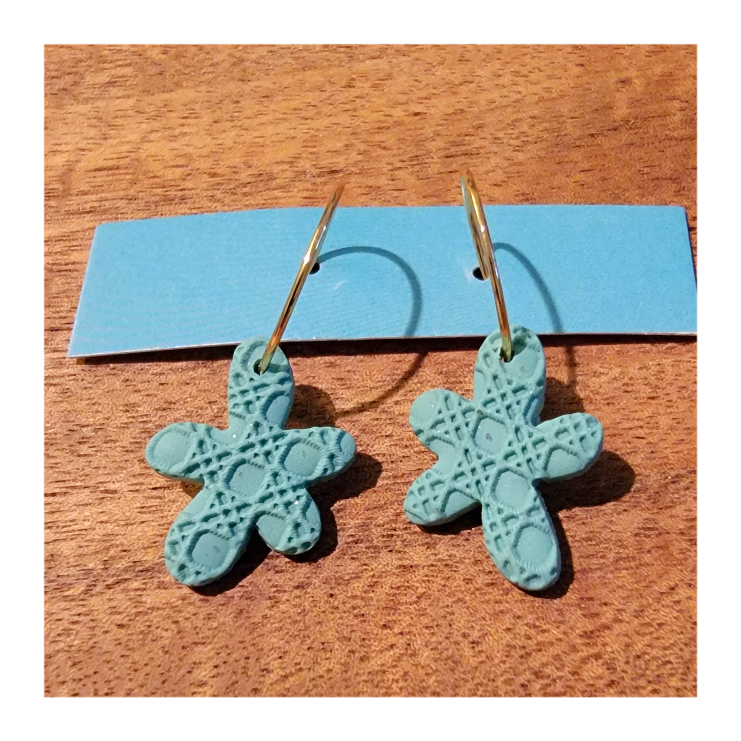 Textured abstract shape hoops