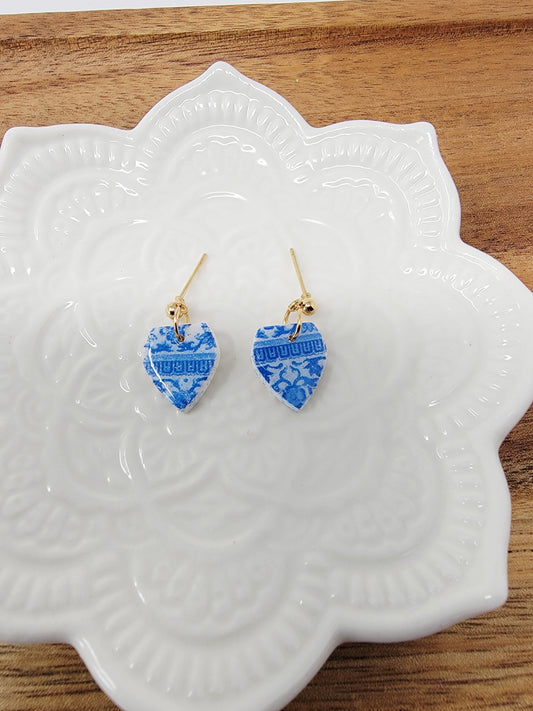 Blue ornate tile pattern dangles