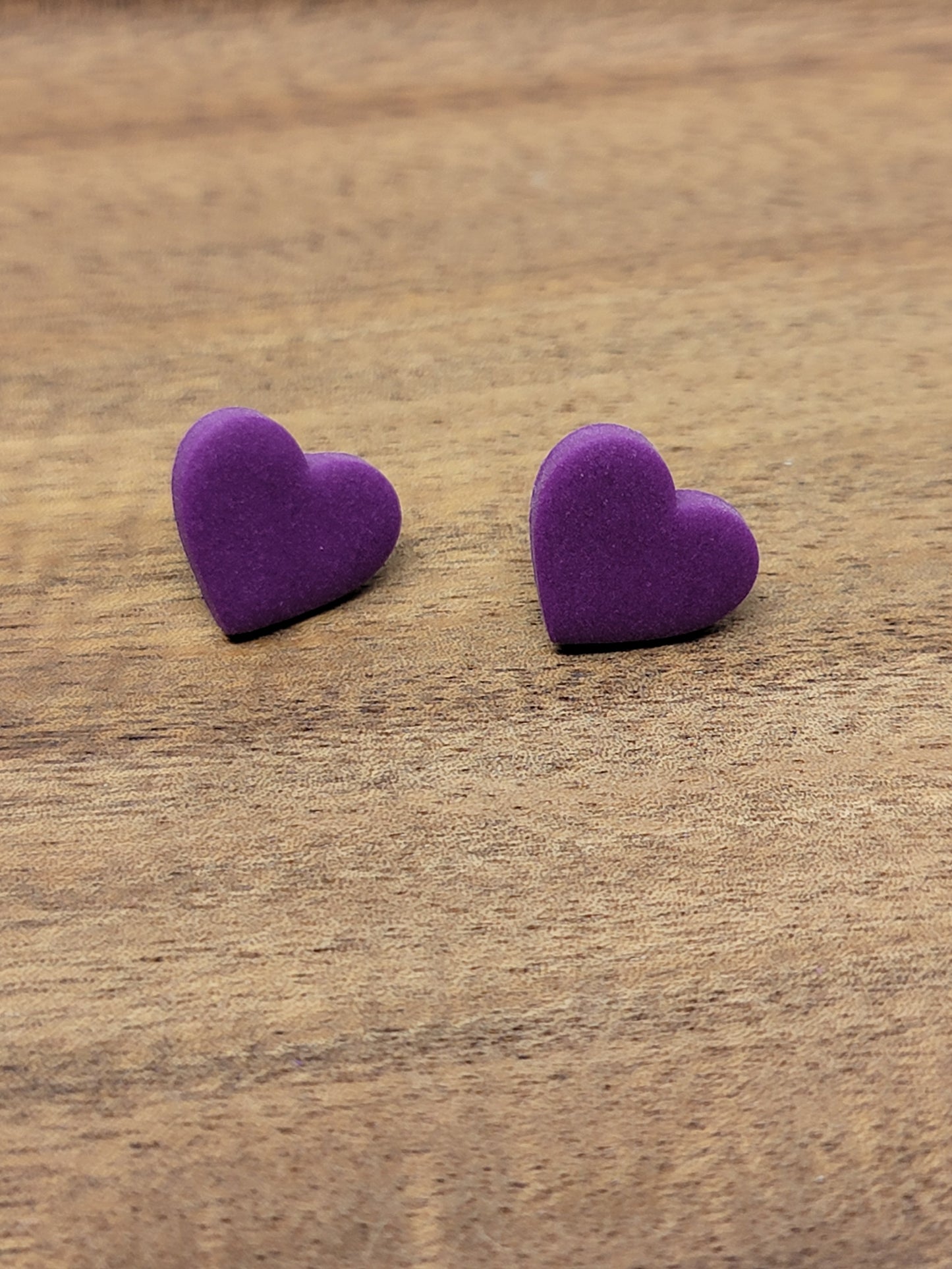 Purple micro heart studs