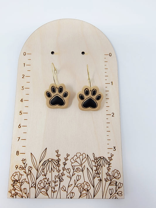 Tan puppy paws hoops