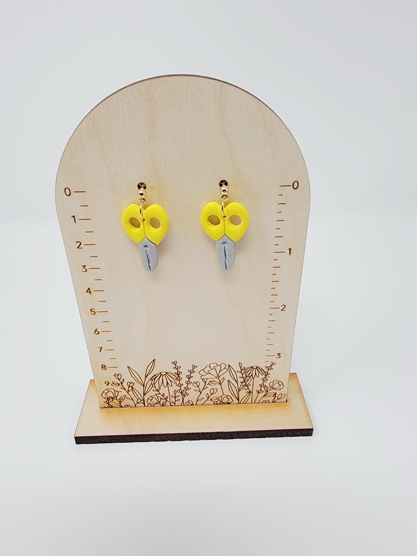 Yellow scissor dangles