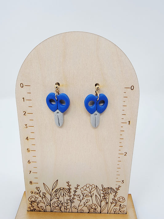 Blue scissor dangles