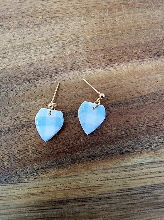 Light blue plaid dangles