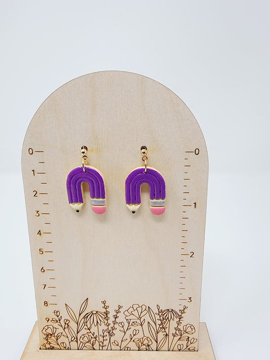 Purple pencil dangles