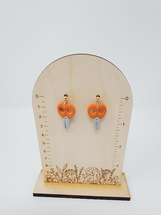 Orange scissor dangles