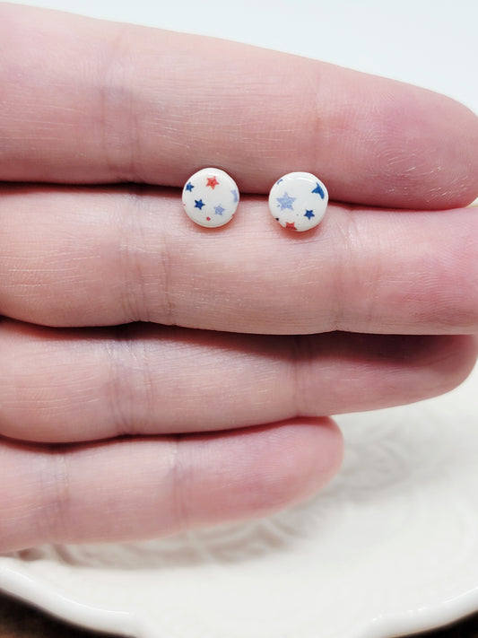 Red white & blue star mini studs