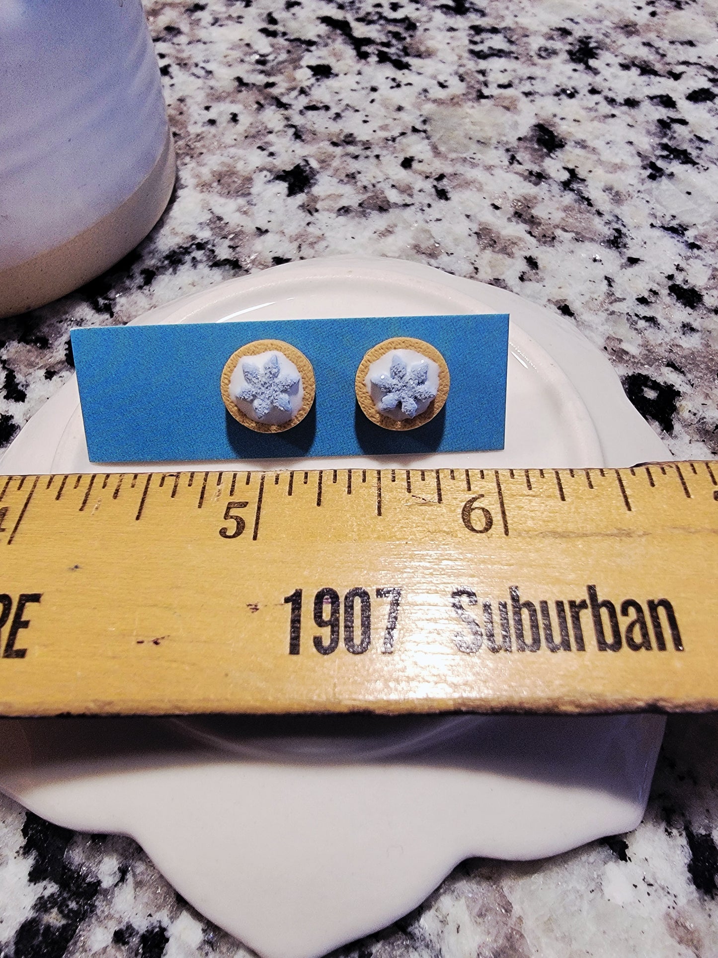 Sugar cookie with snowflake studs