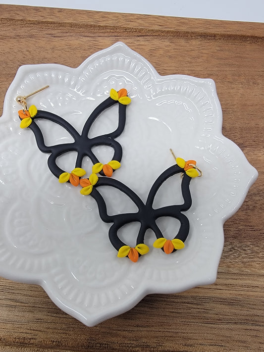 Black butterfly dangles