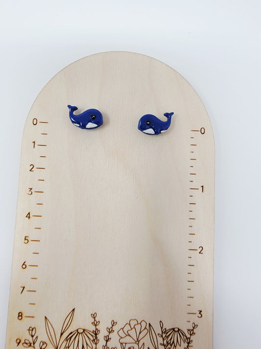 Blue whale studs