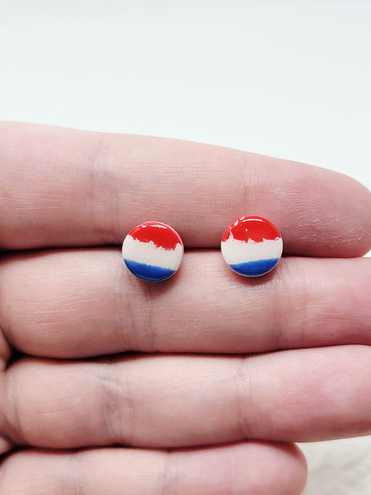 Red white& blue circle stud